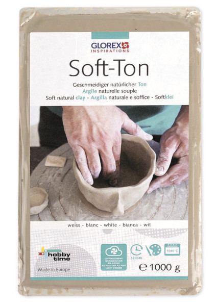 Soft-Ton, lufthärtend/brennbar, 1.000 g