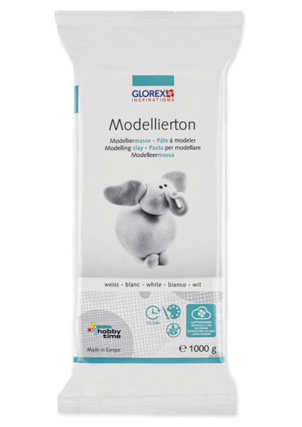 Modellierton, lufthärtend, 1.000 g, weiß